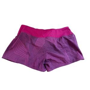 Brooks running shorts sz large pink purple design gym activewear workout